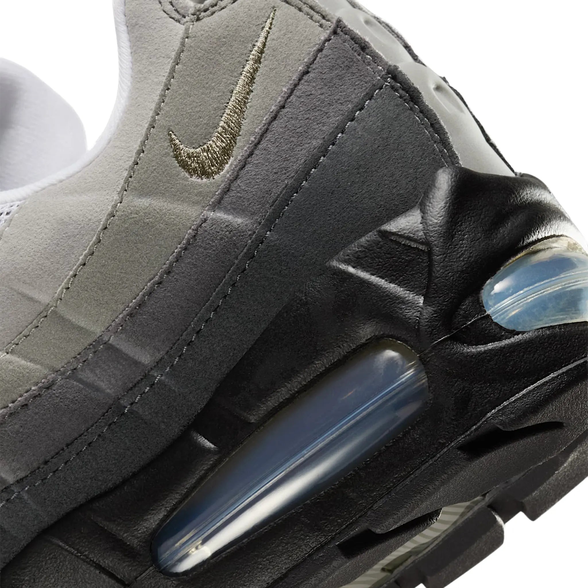 Detailed View of Nike Air Max 95 OG Big Bubble Black Medium Olive (W) HJ5996-003